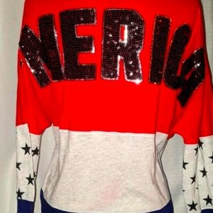 VS PINK 4th of July Bling LS Tee